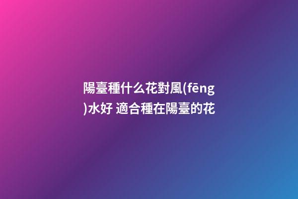 陽臺種什么花對風(fēng)水好 適合種在陽臺的花